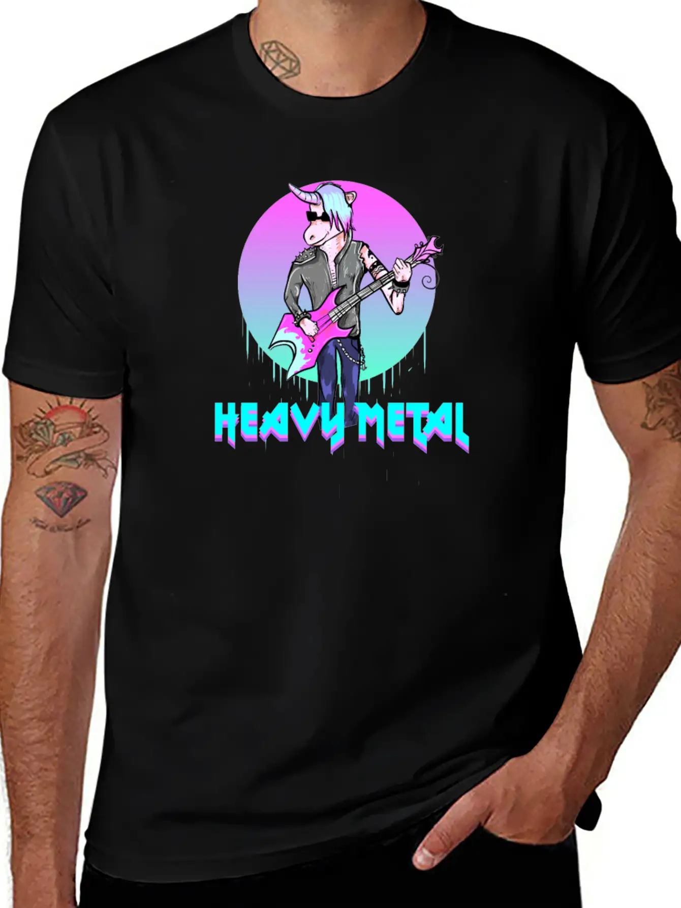 7 Heavy Metal I Unicorn Gift For Metallers Modern Fit Casual T-Shirt – Clean And Versatile Design