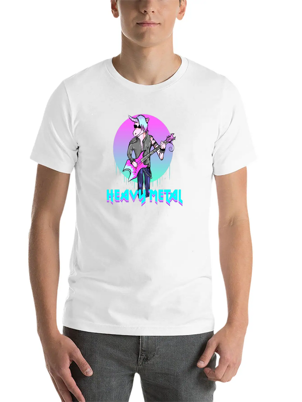 7 Heavy Metal I Unicorn Gift For Metallers Modern Fit Casual T-Shirt – Clean And Versatile Design