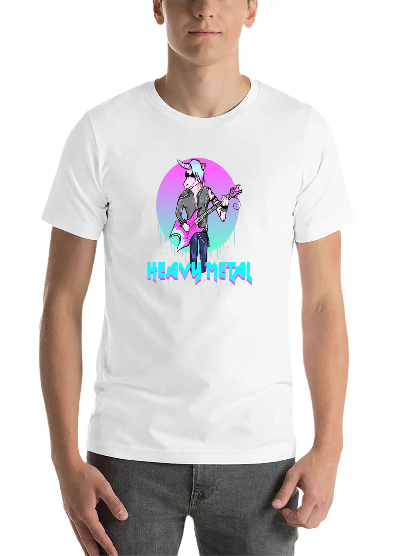7 Heavy Metal I Unicorn Gift For Metallers Modern Fit Casual T-Shirt – Clean And Versatile Design