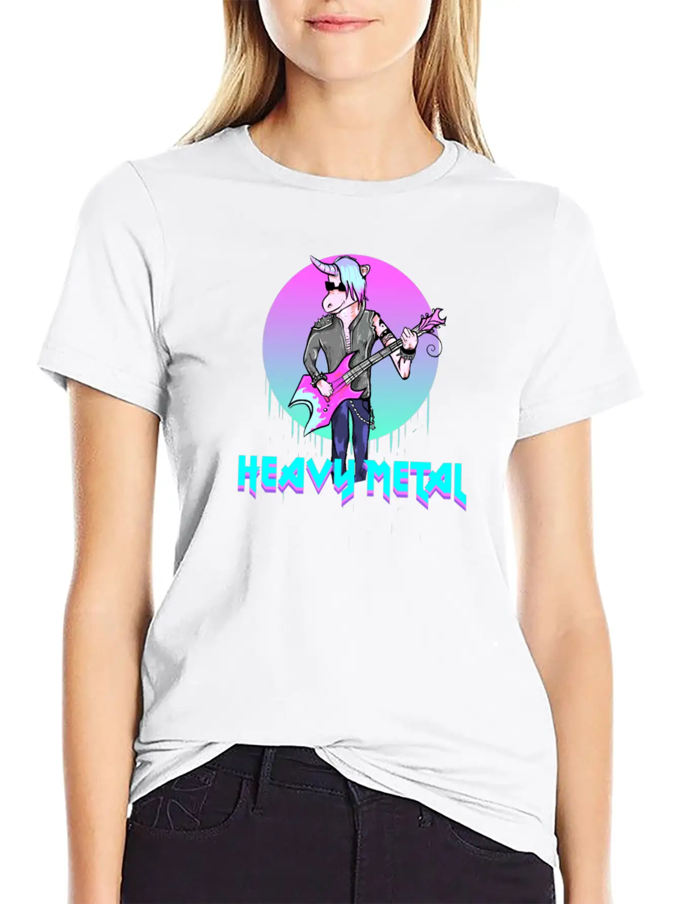 7 Heavy Metal I Unicorn Gift For Metallers Modern Fit Casual T-Shirt – Clean And Versatile Design