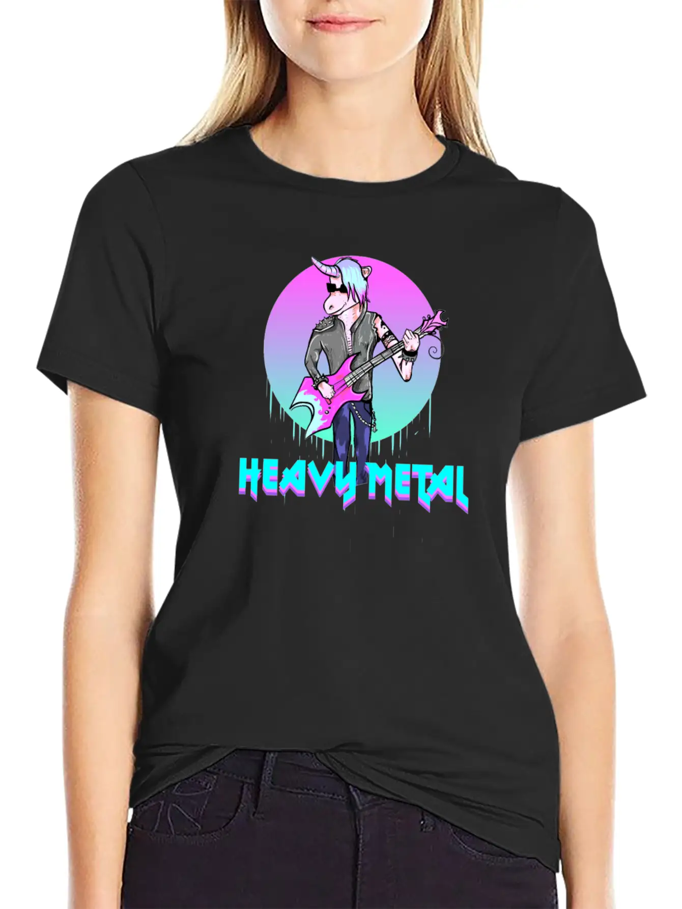 7 Heavy Metal I Unicorn Gift For Metallers Modern Fit Casual T-Shirt – Clean And Versatile Design