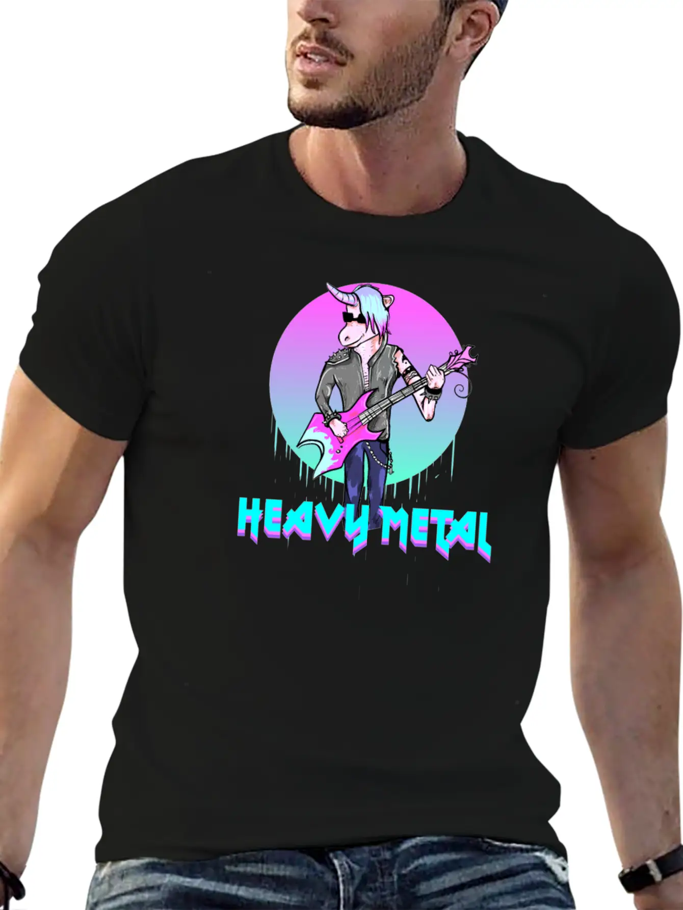 7 Heavy Metal I Unicorn Gift For Metallers Modern Fit Casual T-Shirt – Clean And Versatile Design