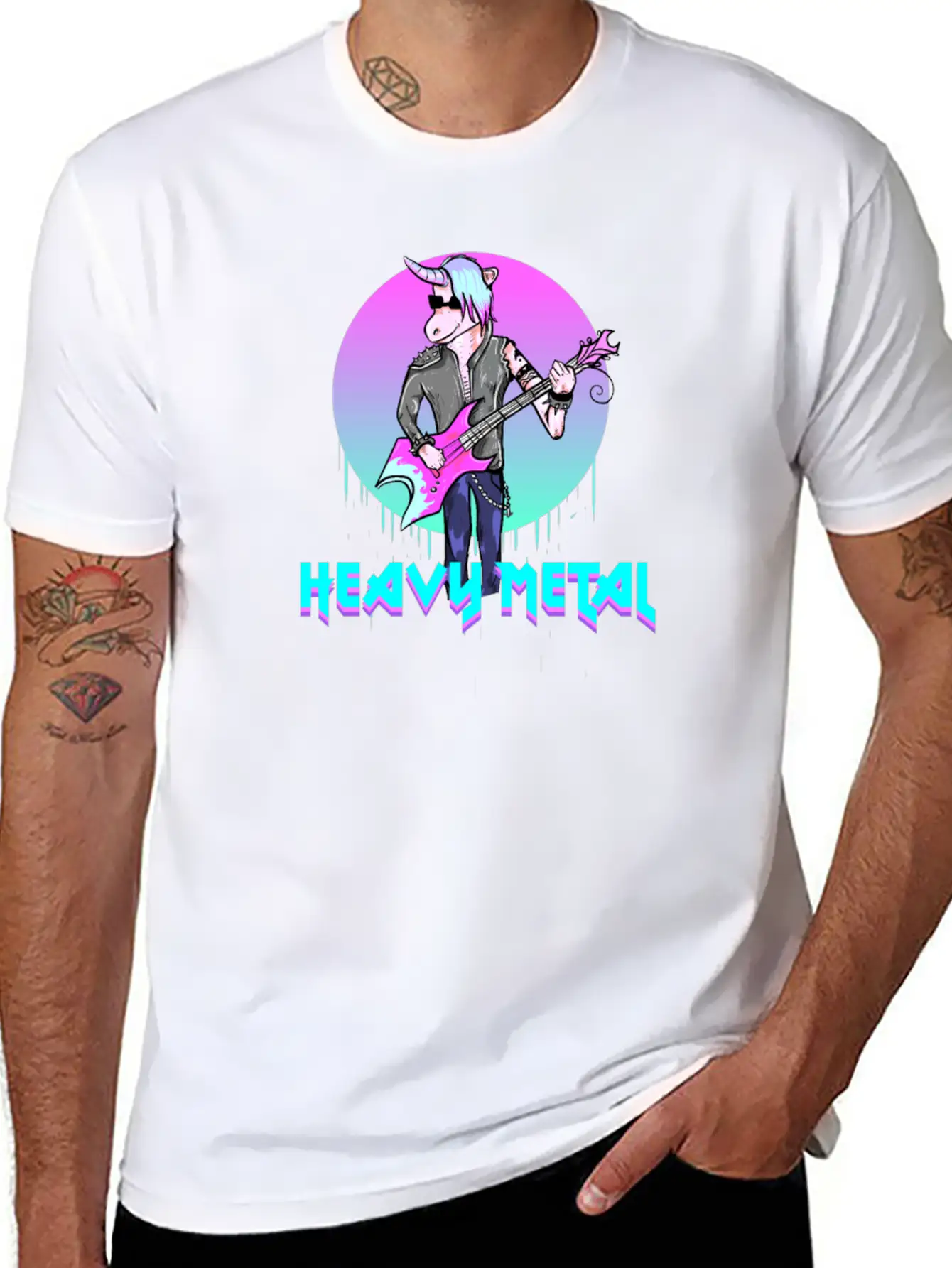 7 Heavy Metal I Unicorn Gift For Metallers Modern Fit Casual T-Shirt – Clean And Versatile Design