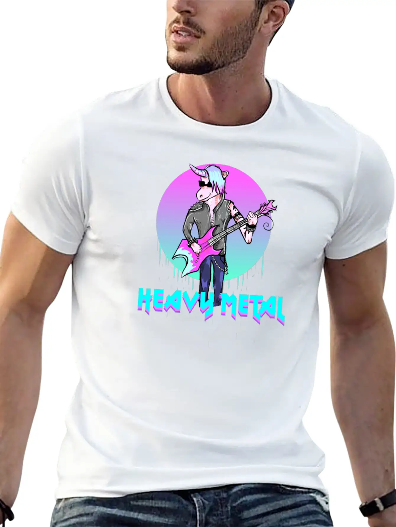 7 Heavy Metal I Unicorn Gift For Metallers Modern Fit Casual T-Shirt – Clean And Versatile Design