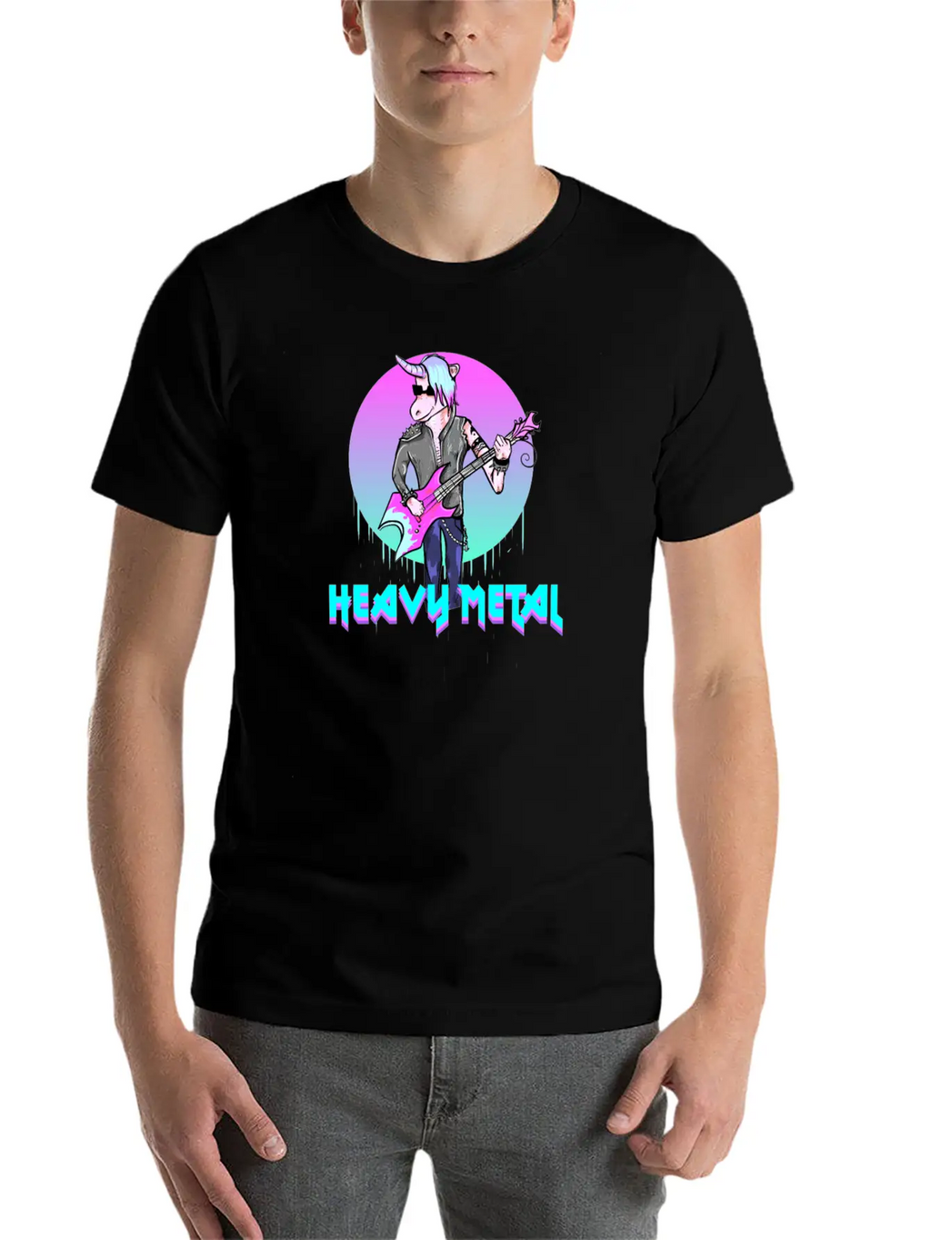 7 Heavy Metal I Unicorn Gift For Metallers Modern Fit Casual T-Shirt – Clean And Versatile Design