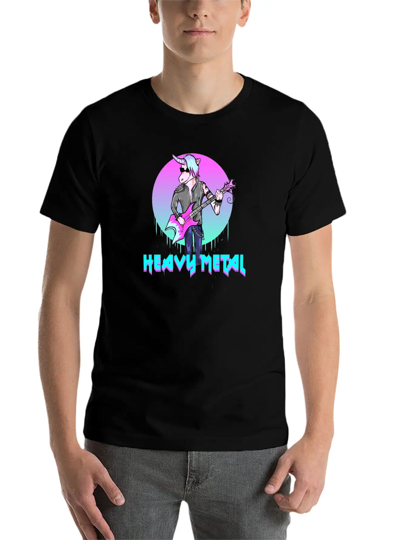 7 Heavy Metal I Unicorn Gift For Metallers Modern Fit Casual T-Shirt – Clean And Versatile Design