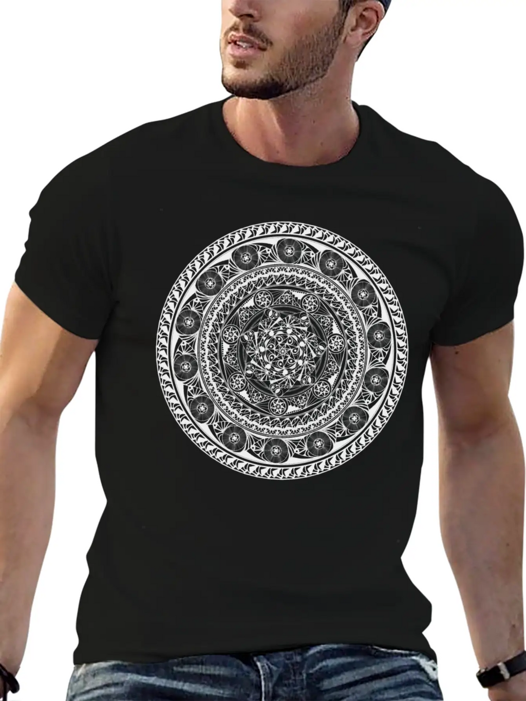 7 Star Mandala Timeless Short Sleeve Tee – Comfy And Minimalist Design