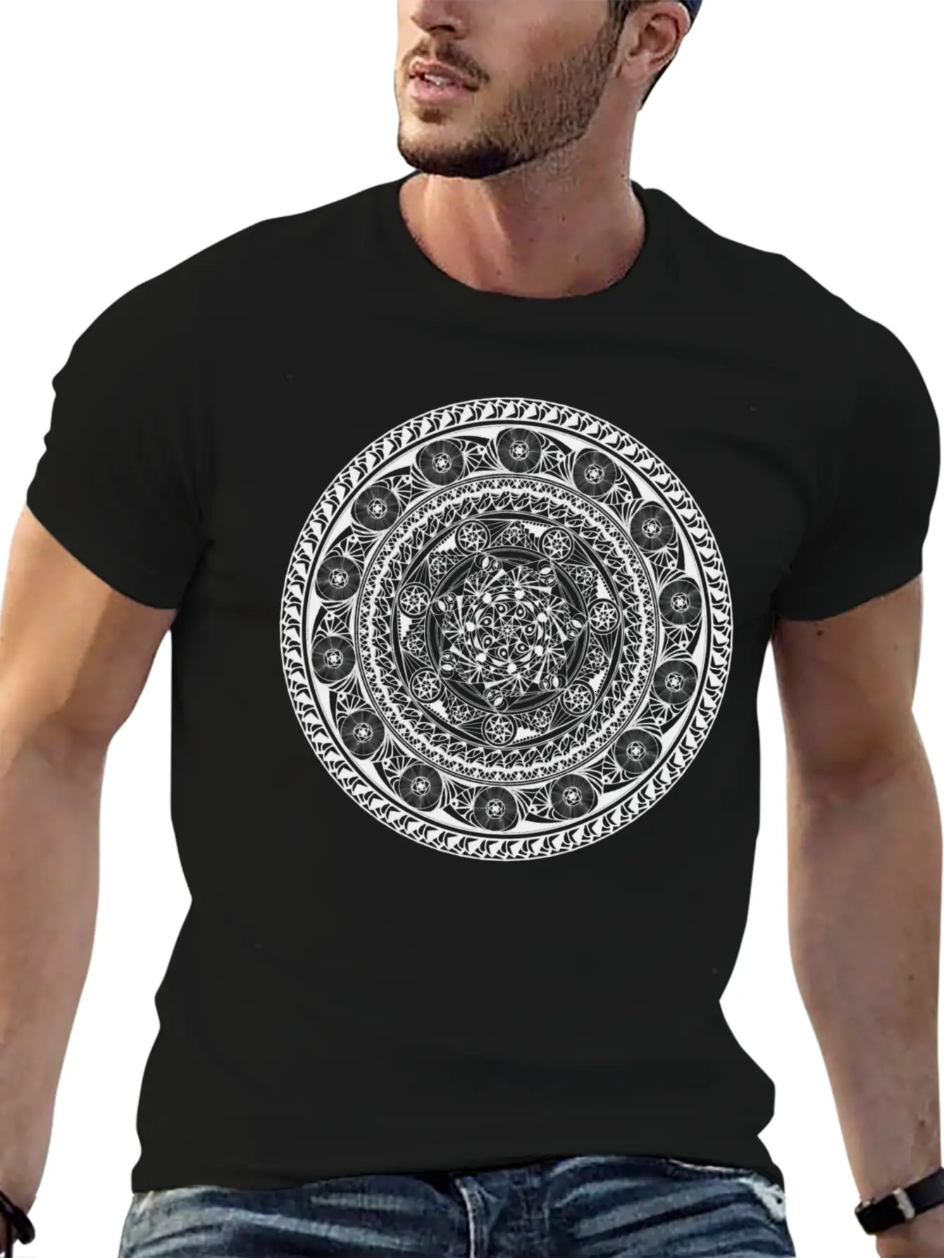 7 Star Mandala Timeless Short Sleeve Tee – Comfy And Minimalist Design