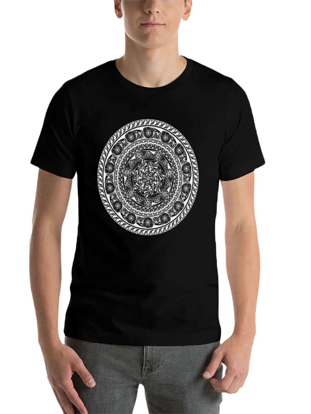 7 Star Mandala Timeless Short Sleeve Tee – Comfy And Minimalist Design