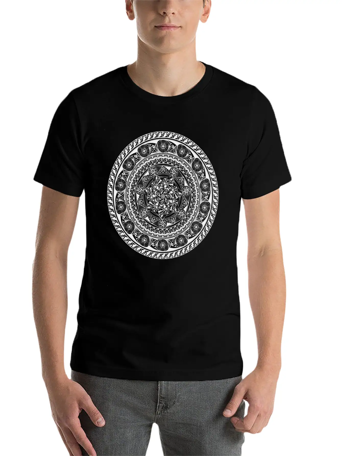 7 Star Mandala Timeless Short Sleeve Tee – Comfy And Minimalist Design