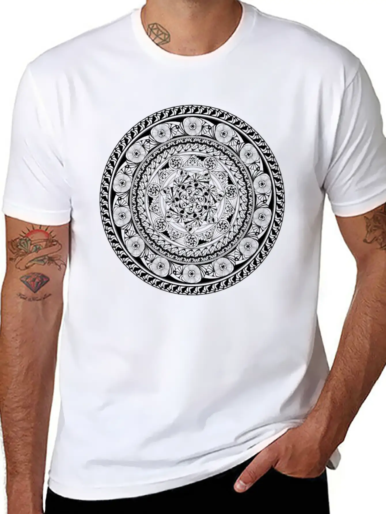 7 Star Mandala Timeless Short Sleeve Tee – Comfy And Minimalist Design