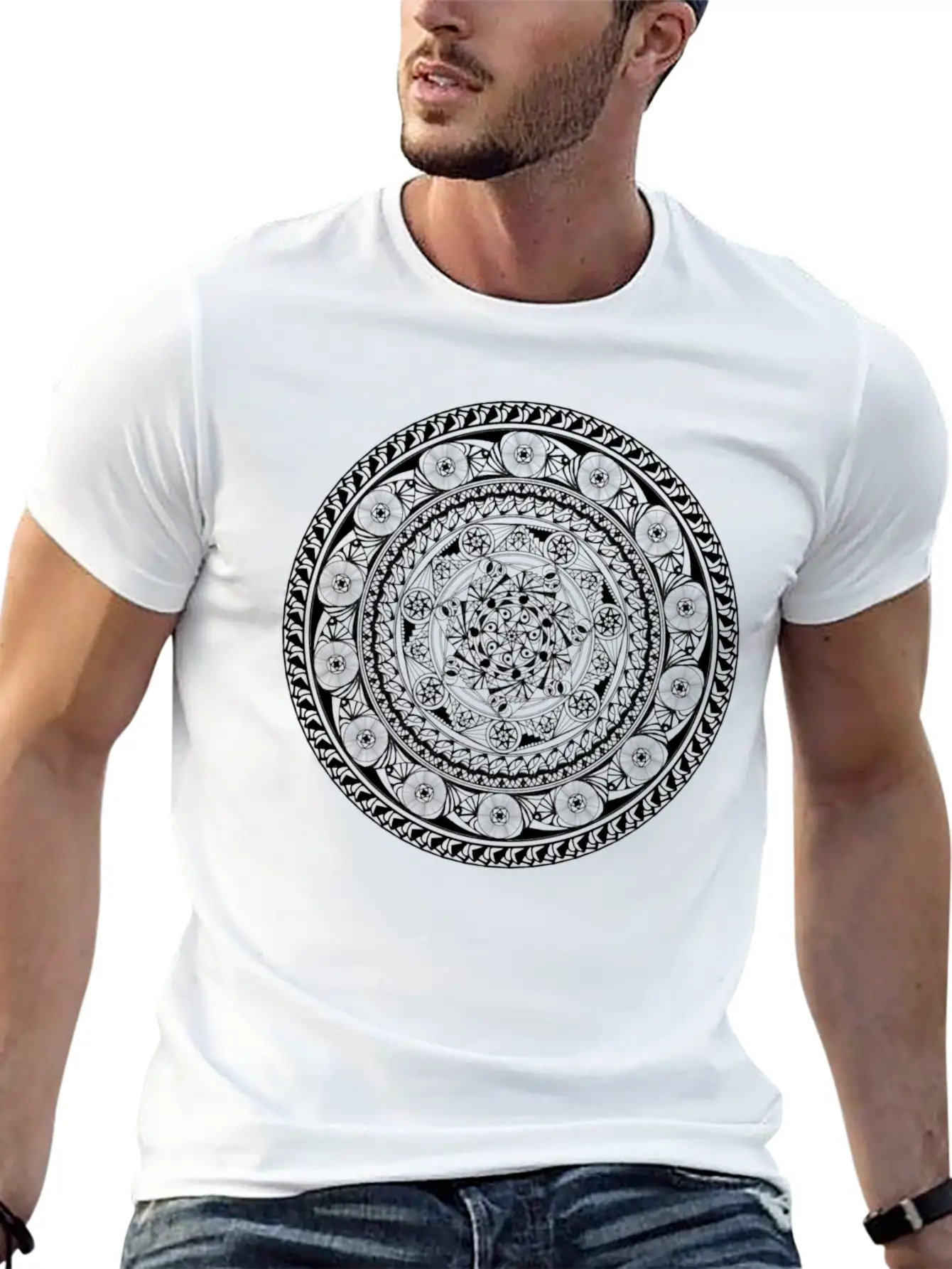 7 Star Mandala Timeless Short Sleeve Tee – Comfy And Minimalist Design