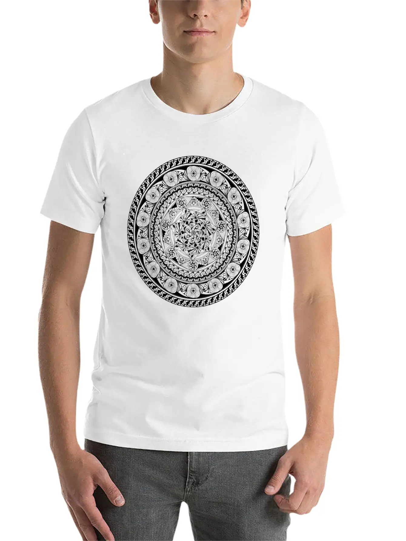 7 Star Mandala Timeless Short Sleeve Tee – Comfy And Minimalist Design