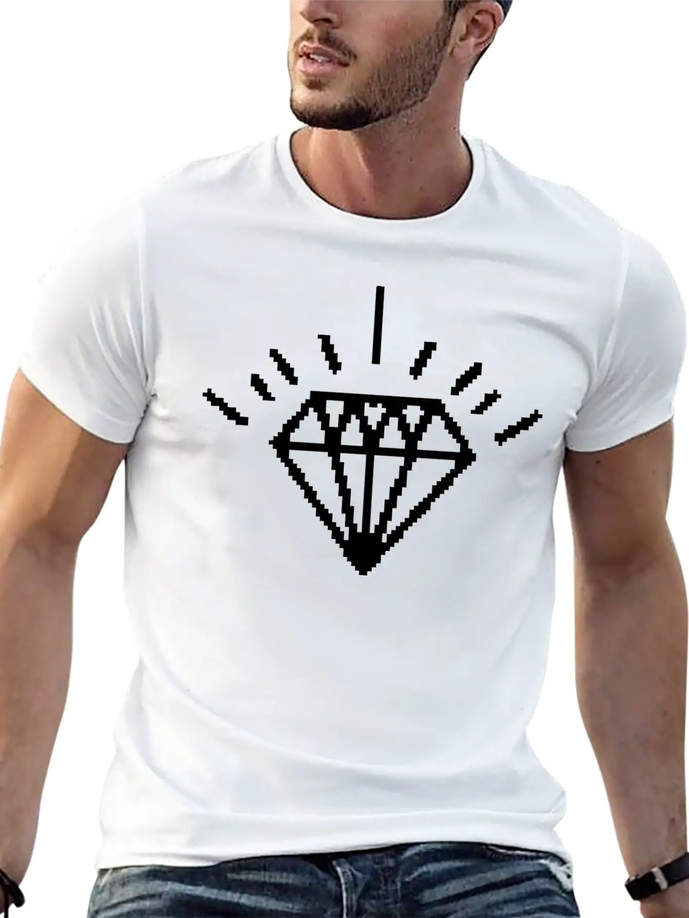 8 Bit Diamond Essential Unisex Summer Tee – Soft Cotton Casual Fit