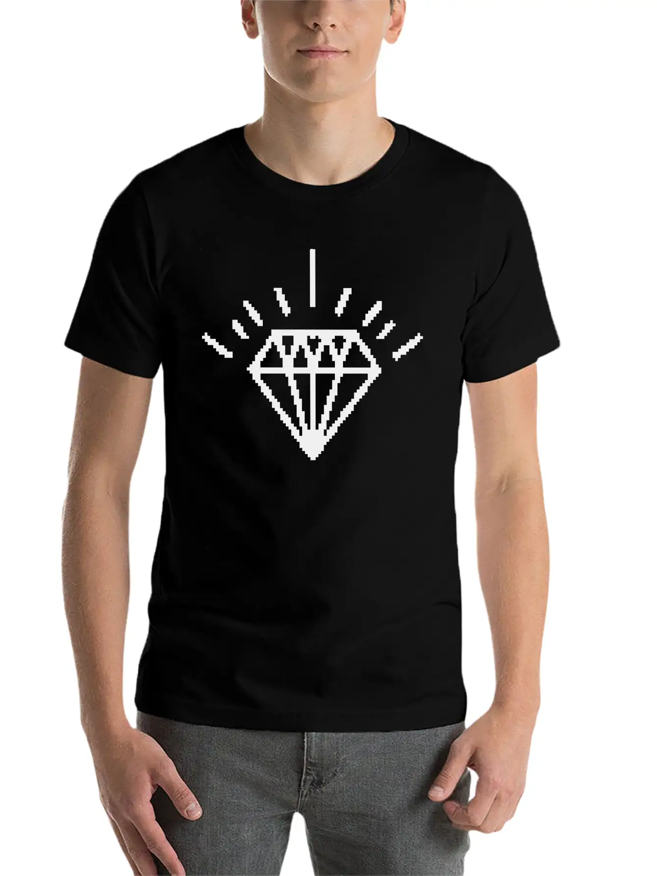 8 Bit Diamond Essential Unisex Summer Tee – Soft Cotton Casual Fit