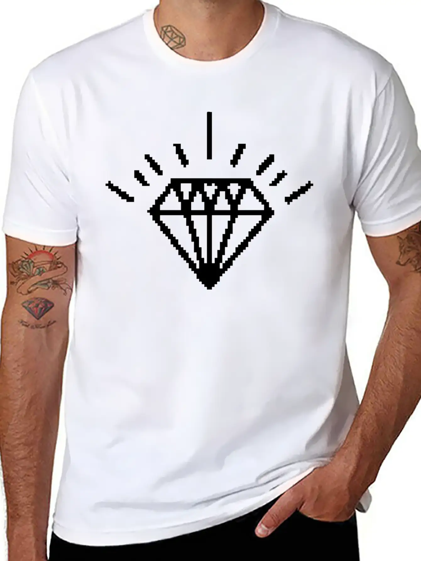 8 Bit Diamond Essential Unisex Summer Tee – Soft Cotton Casual Fit