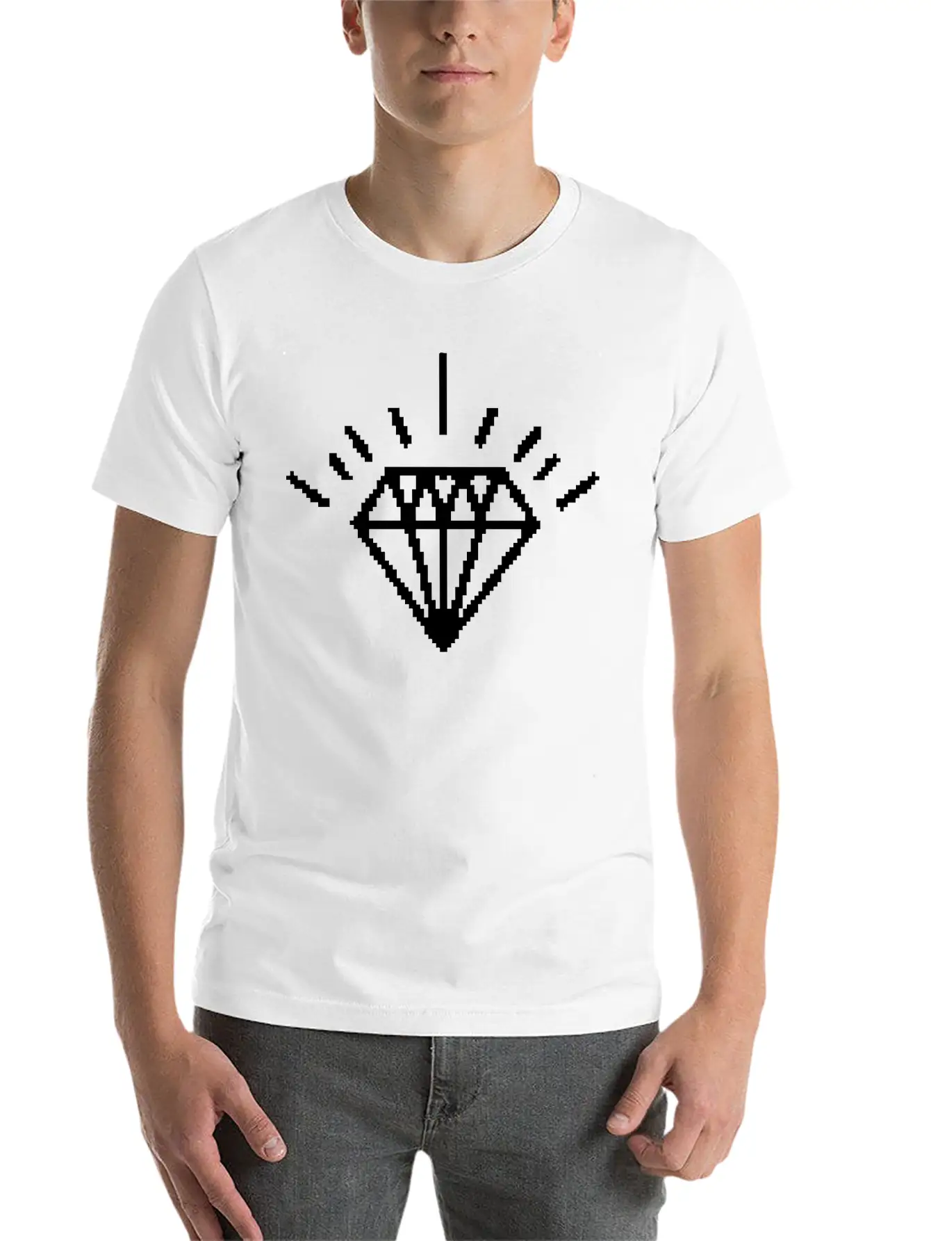 8 Bit Diamond Essential Unisex Summer Tee – Soft Cotton Casual Fit