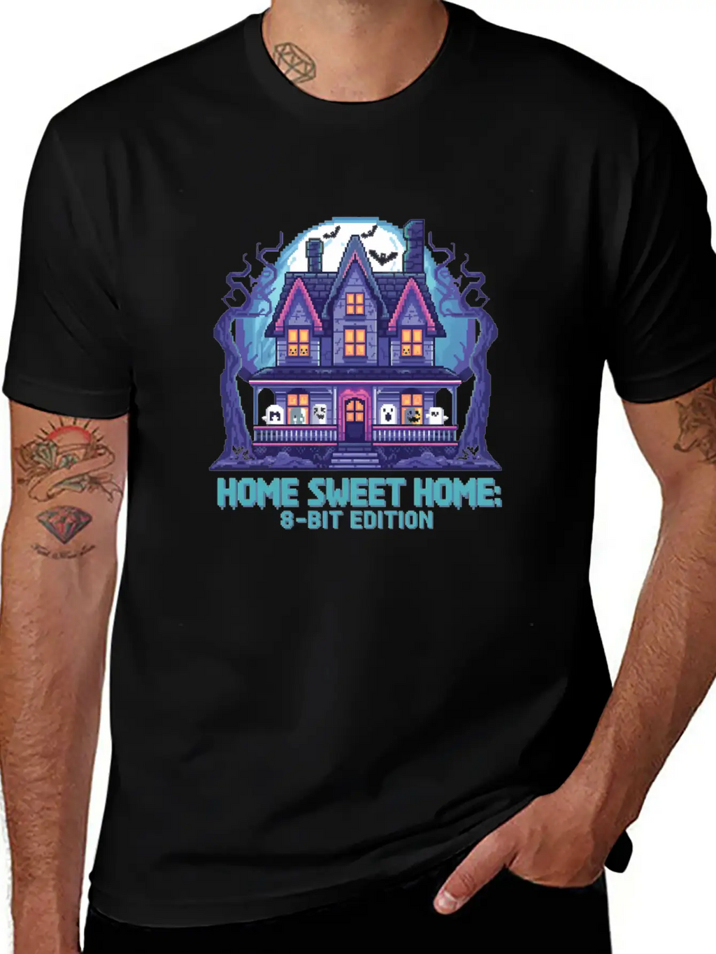 8 Bit Haunted House 01 Modern Fit Casual T-Shirt – Clean And Versatile Design