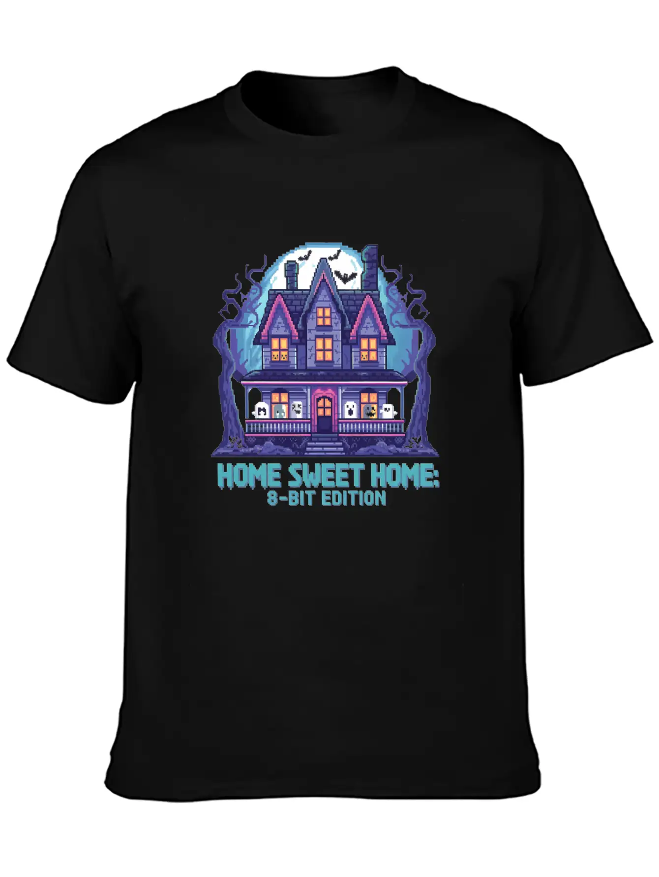 8 Bit Haunted House 01 Modern Fit Casual T-Shirt – Clean And Versatile Design