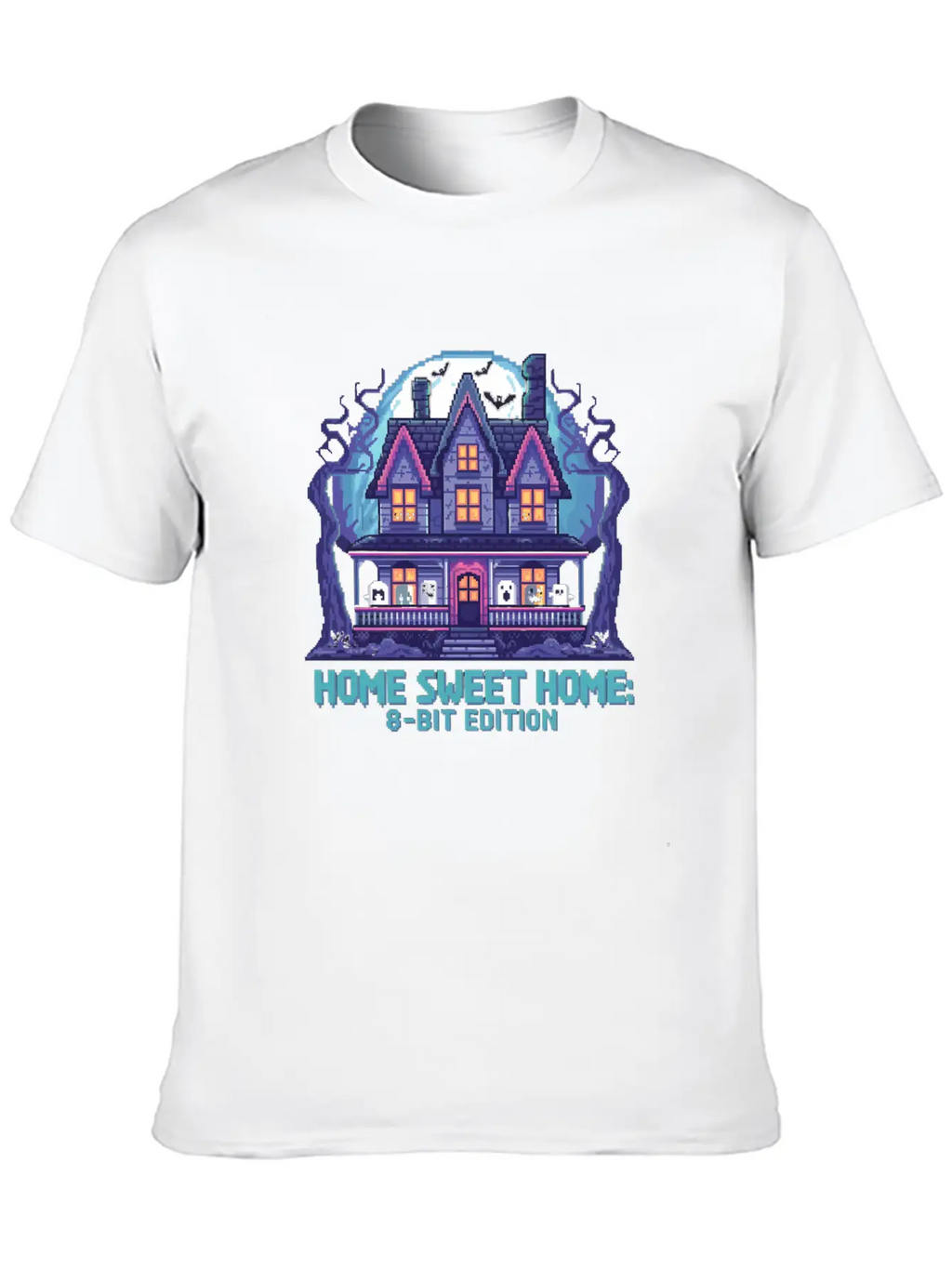 8 Bit Haunted House 01 Modern Fit Casual T-Shirt – Clean And Versatile Design