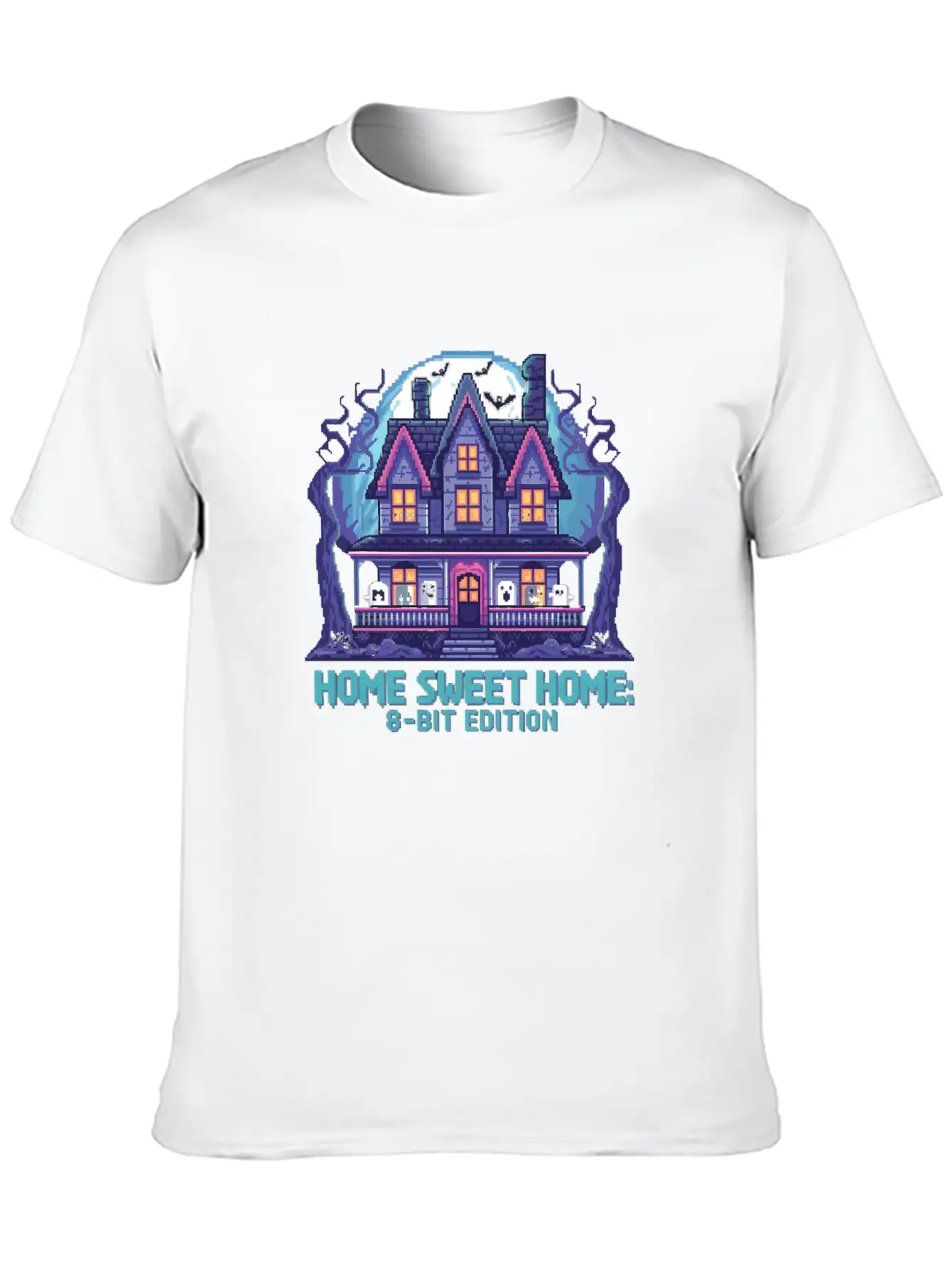 8 Bit Haunted House 01 Modern Fit Casual T-Shirt – Clean And Versatile Design