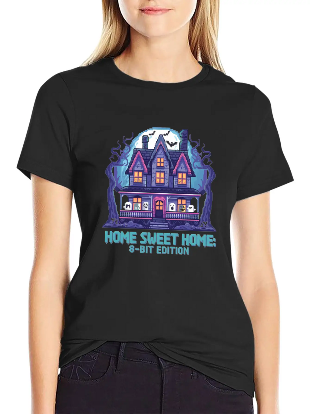 8 Bit Haunted House 01 Modern Fit Casual T-Shirt – Clean And Versatile Design