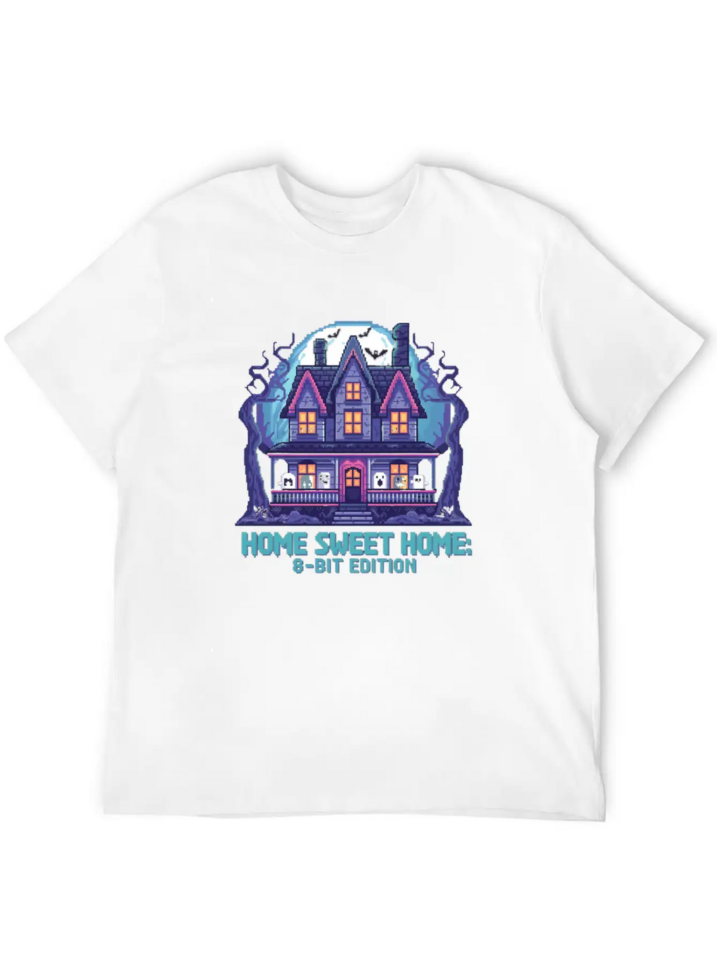 8 Bit Haunted House 01 Modern Fit Casual T-Shirt – Clean And Versatile Design