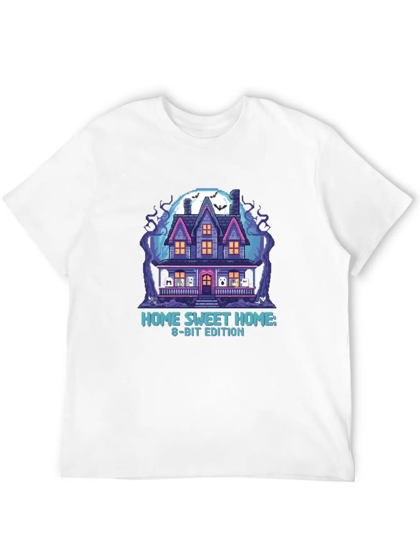 8 Bit Haunted House 01 Modern Fit Casual T-Shirt – Clean And Versatile Design