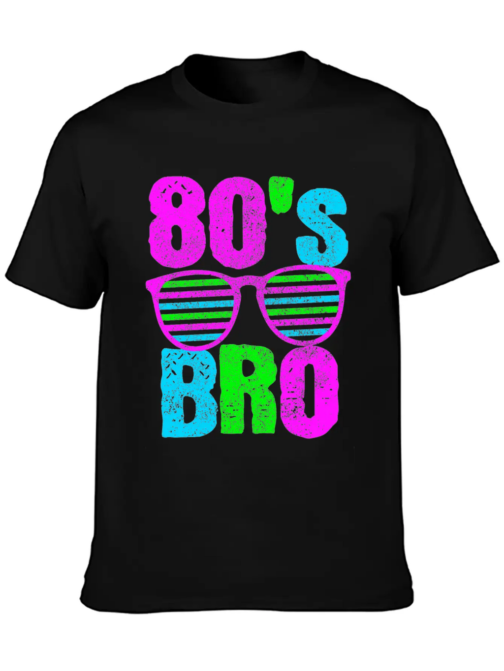 80s Bro - Retro Sunglasses Neon Disco Timeless Short Sleeve Tee – Comfy And Minimalist Design