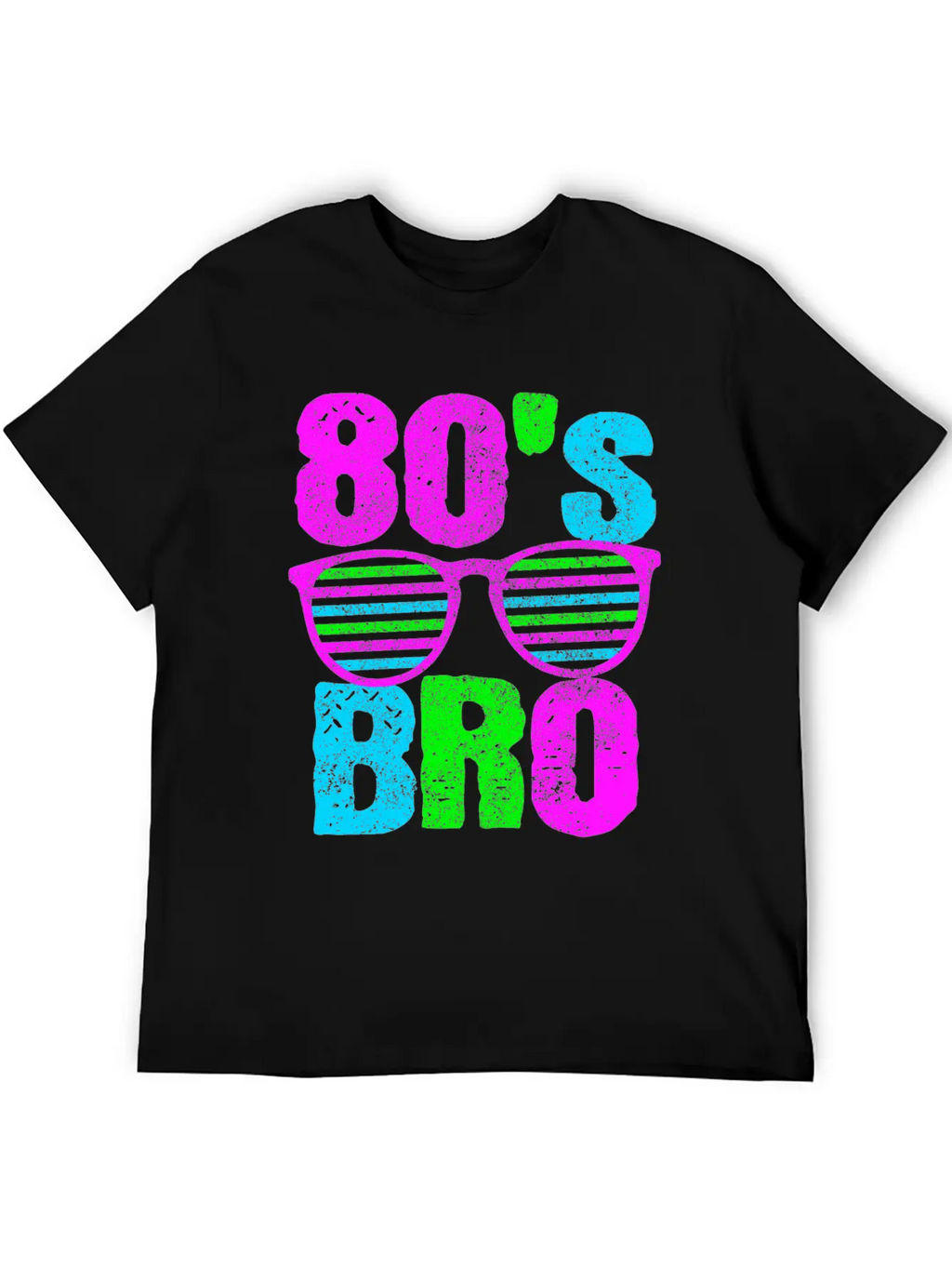 80s Bro - Retro Sunglasses Neon Disco Timeless Short Sleeve Tee – Comfy And Minimalist Design