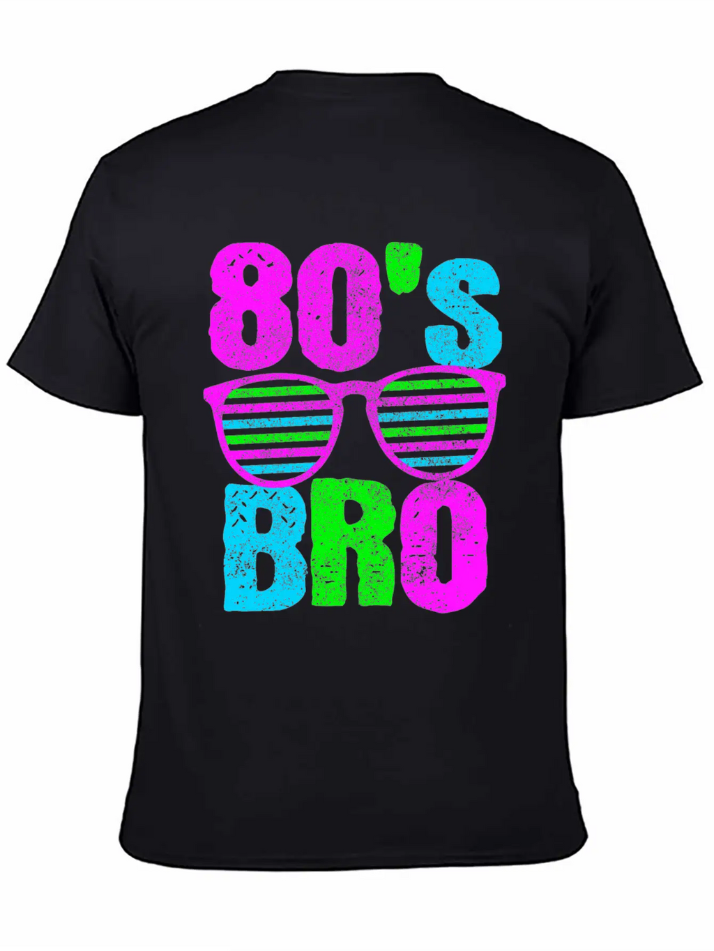 80s Bro - Retro Sunglasses Neon Disco Timeless Short Sleeve Tee – Comfy And Minimalist Design