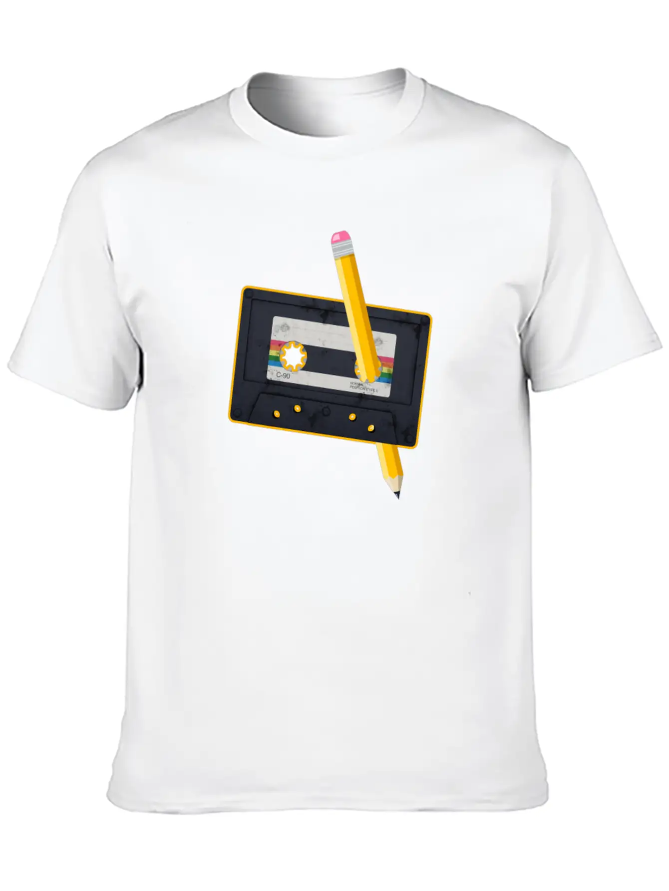 80's Cassette Tape 1990s Pencil Winding Cassette Classic Fit Graphic Tee For Daily Comfort – Unisex Cotton Shirt
