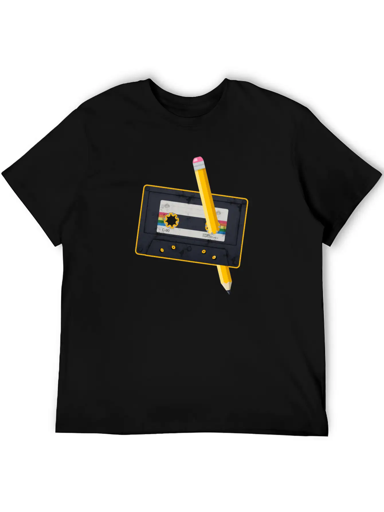 80's Cassette Tape 1990s Pencil Winding Cassette Classic Fit Graphic Tee For Daily Comfort – Unisex Cotton Shirt