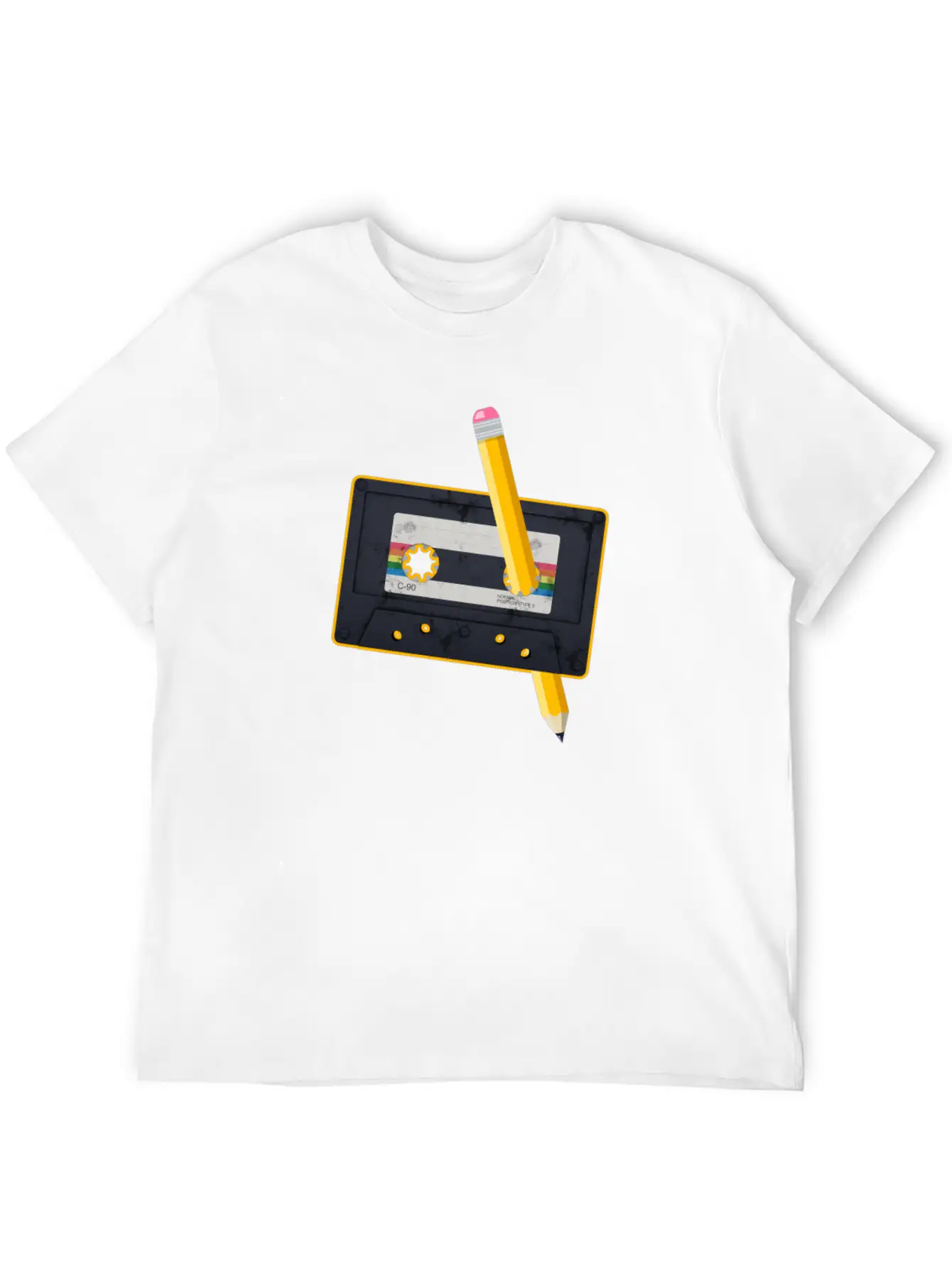 80's Cassette Tape 1990s Pencil Winding Cassette Classic Fit Graphic Tee For Daily Comfort – Unisex Cotton Shirt