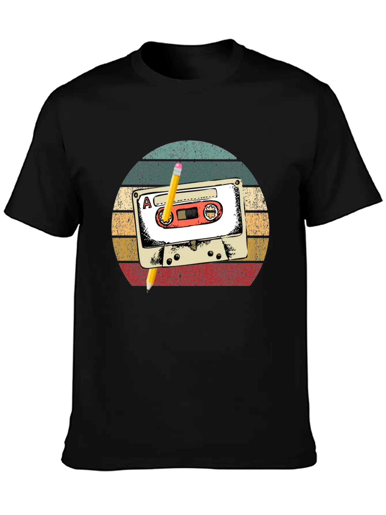 80's Cassette Tape 1990s Pencil Winding Cassette Modern Fit Casual T-Shirt – Clean And Versatile Design