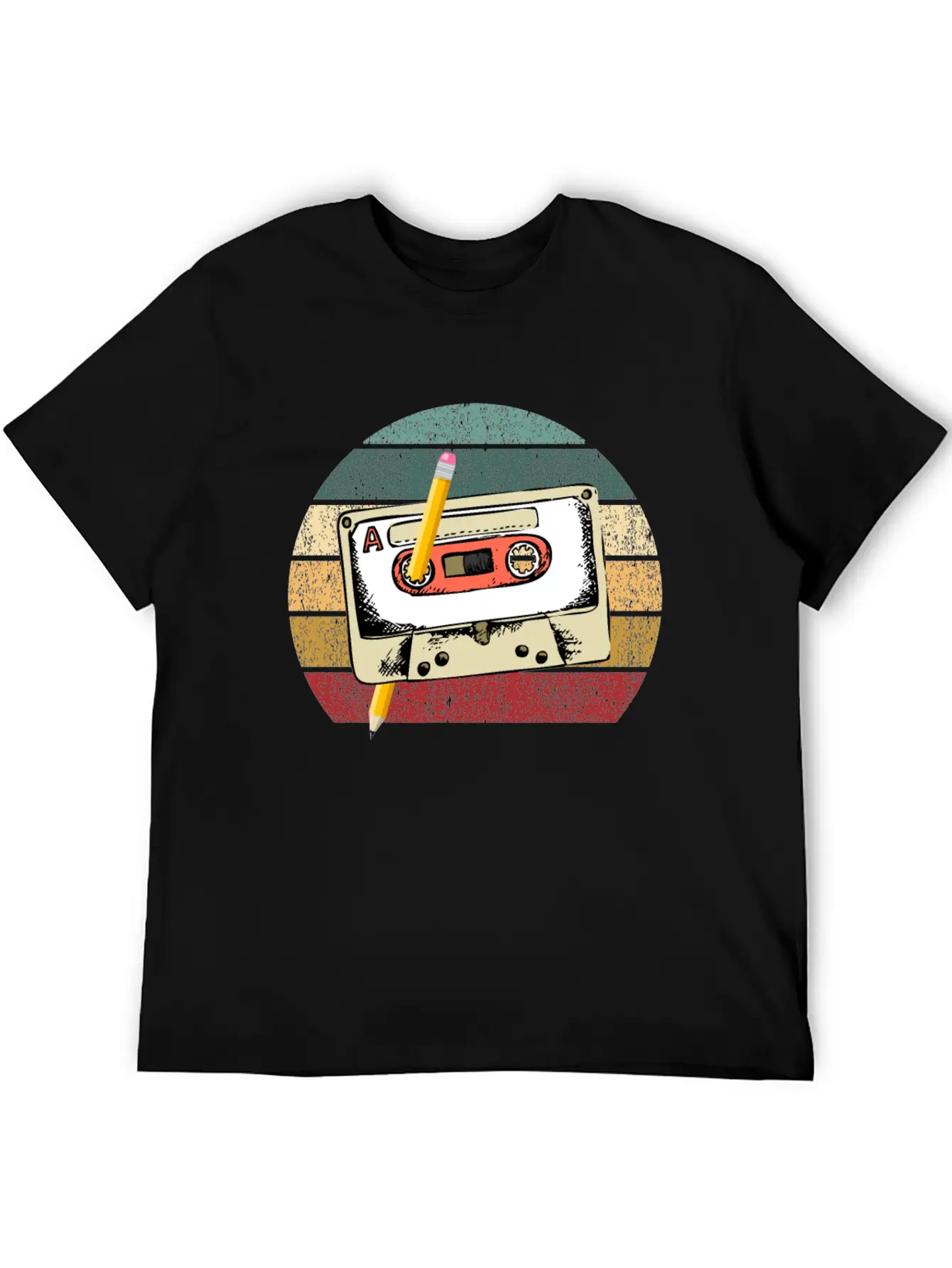 80's Cassette Tape 1990s Pencil Winding Cassette Modern Fit Casual T-Shirt – Clean And Versatile Design