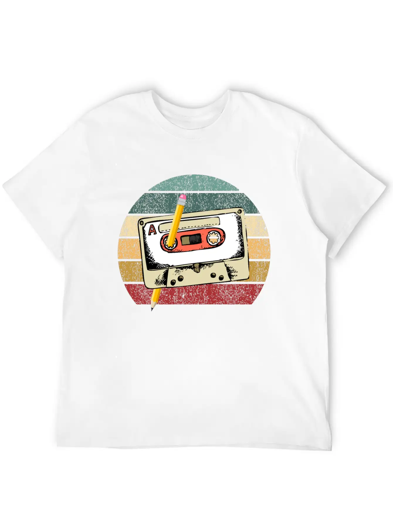 80's Cassette Tape 1990s Pencil Winding Cassette Modern Fit Casual T-Shirt – Clean And Versatile Design