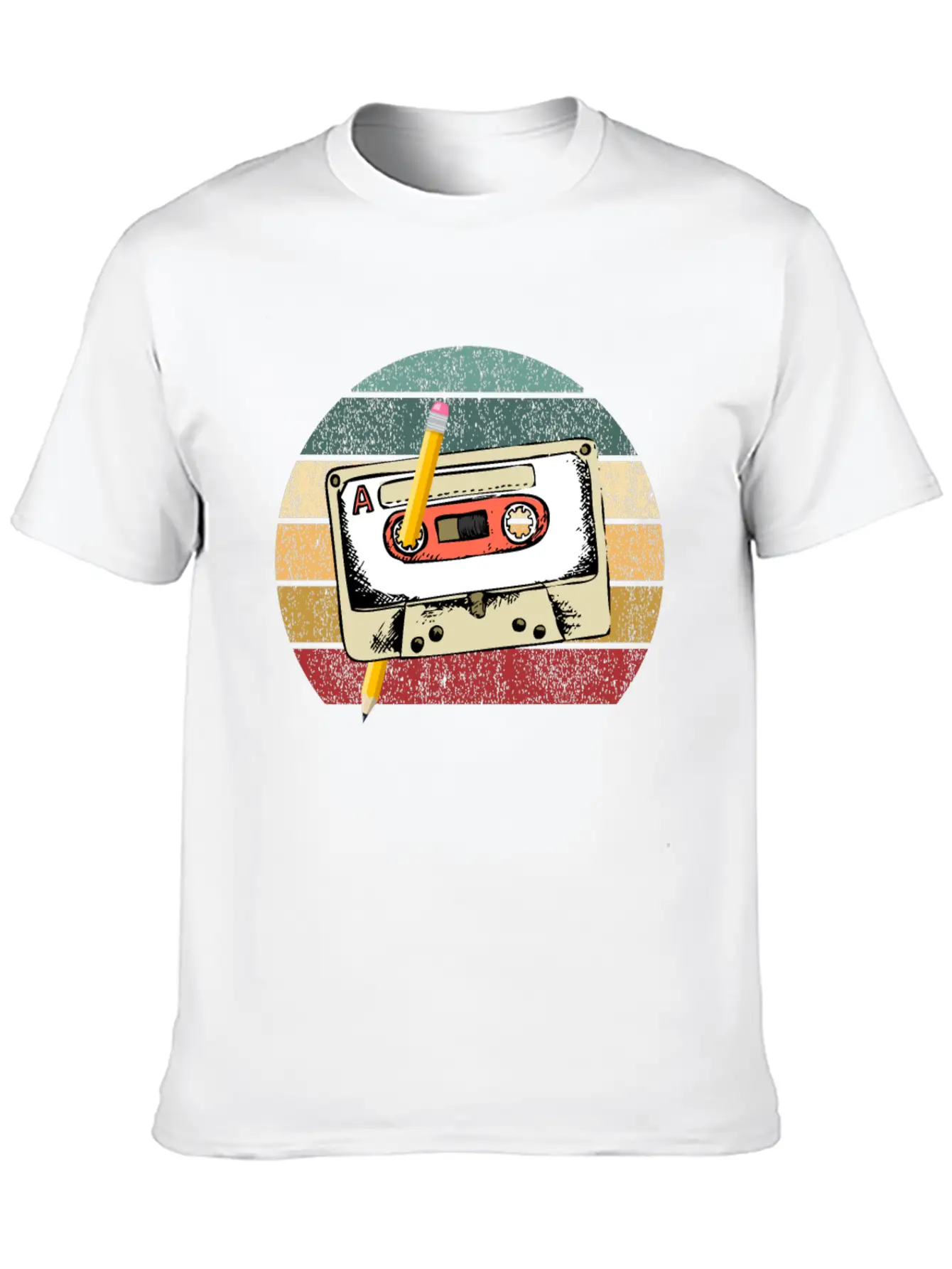 80's Cassette Tape 1990s Pencil Winding Cassette Modern Fit Casual T-Shirt – Clean And Versatile Design