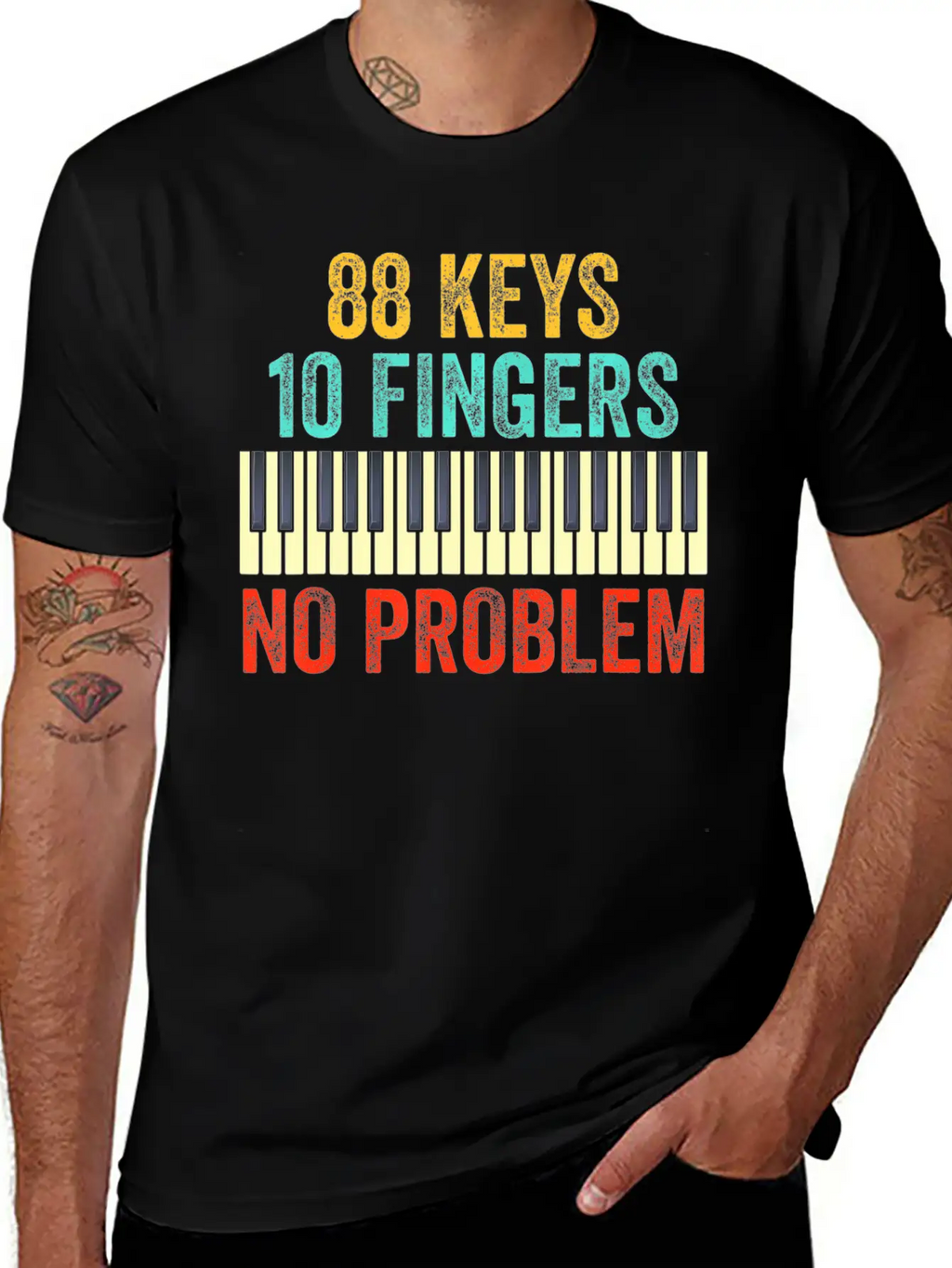 88 Keys Keyboard Piano Player Kids Piano Lover Classic Crew Neck Graphic Tee – Everyday Minimal Look