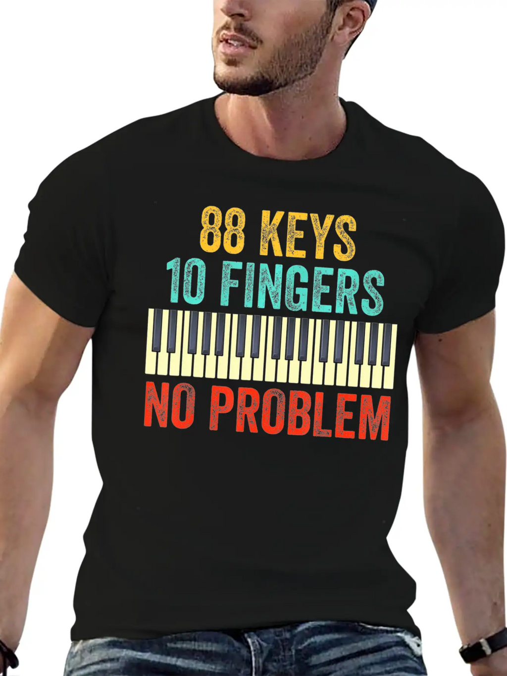 88 Keys Keyboard Piano Player Kids Piano Lover Classic Crew Neck Graphic Tee – Everyday Minimal Look