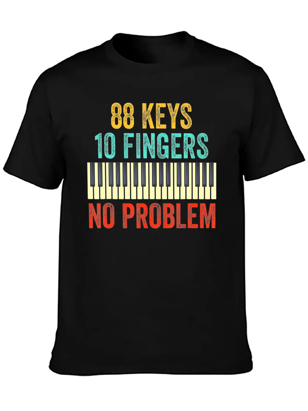 88 Keys Keyboard Piano Player Kids Piano Lover Classic Crew Neck Graphic Tee – Everyday Minimal Look