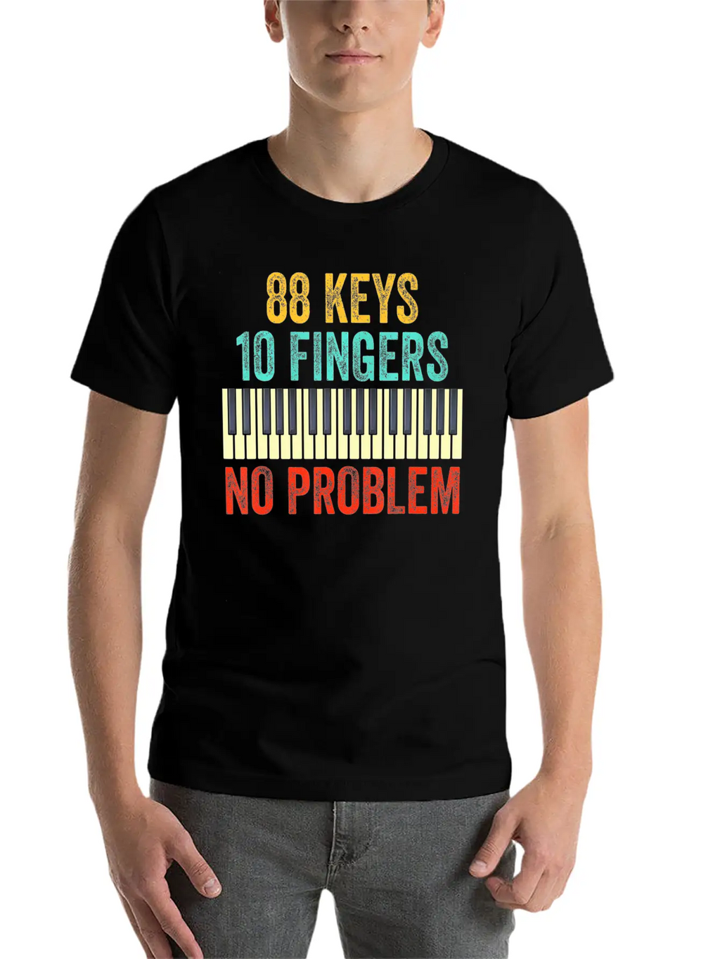 88 Keys Keyboard Piano Player Kids Piano Lover Classic Crew Neck Graphic Tee – Everyday Minimal Look