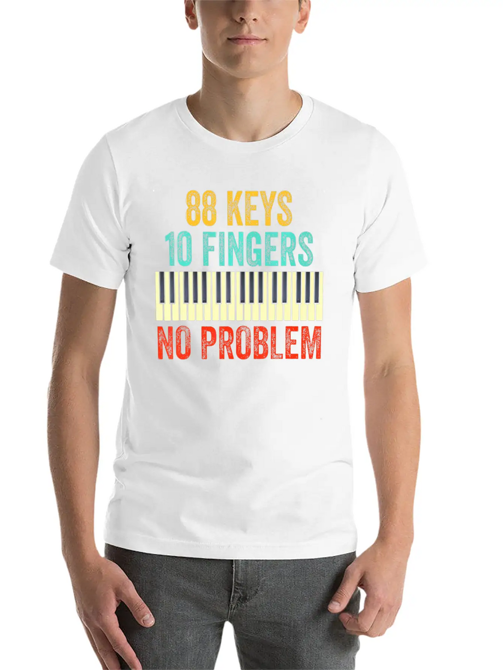 88 Keys Keyboard Piano Player Kids Piano Lover Classic Crew Neck Graphic Tee – Everyday Minimal Look