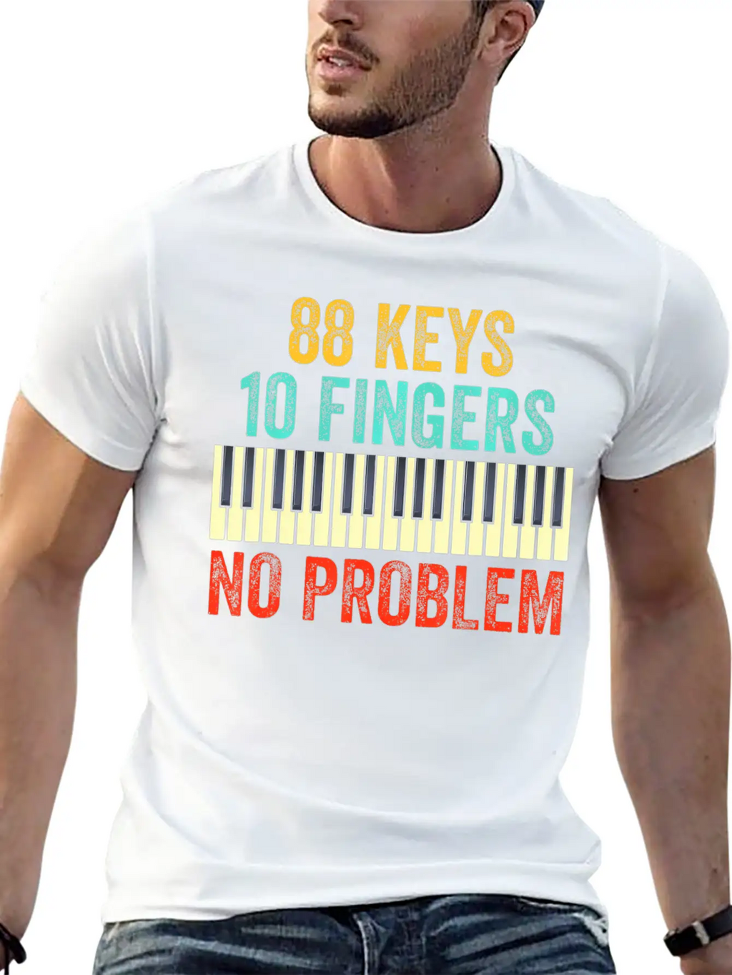 88 Keys Keyboard Piano Player Kids Piano Lover Classic Crew Neck Graphic Tee – Everyday Minimal Look