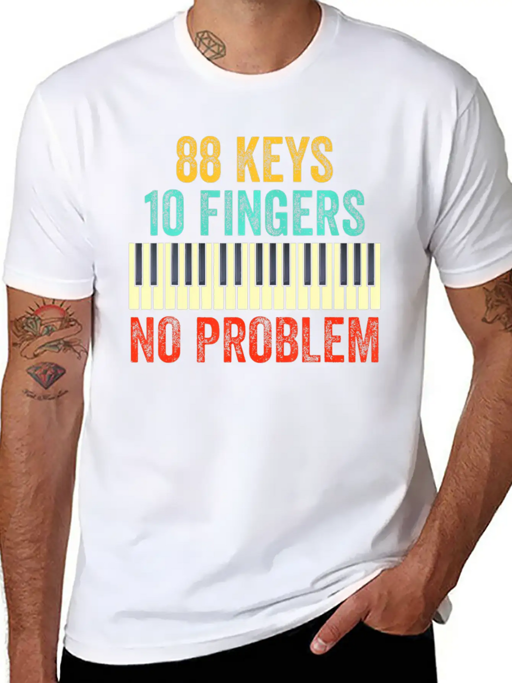 88 Keys Keyboard Piano Player Kids Piano Lover Classic Crew Neck Graphic Tee – Everyday Minimal Look