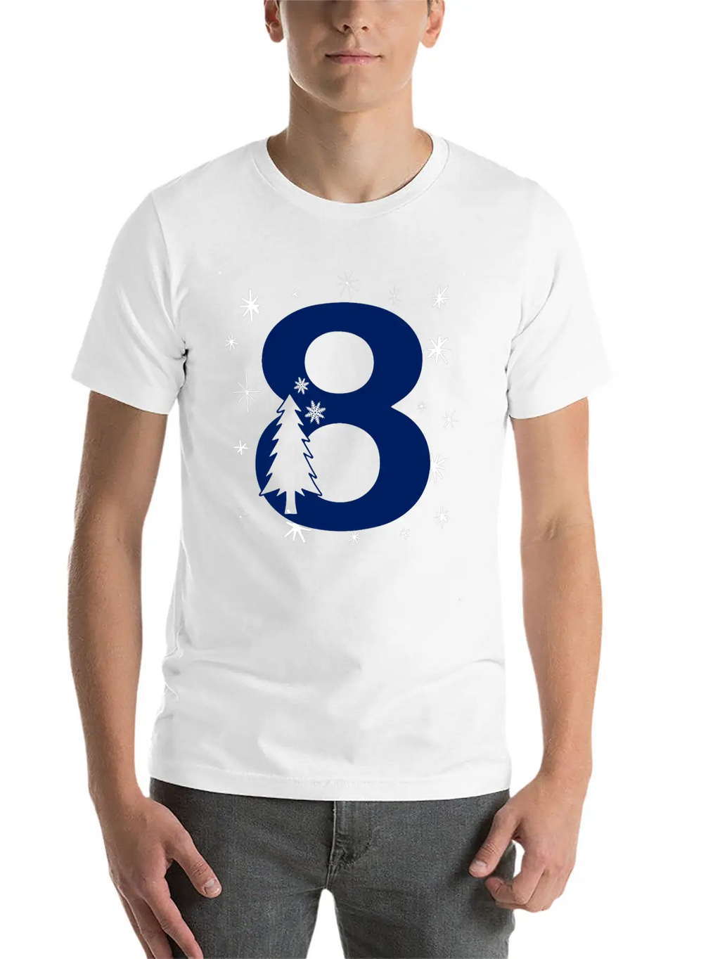8th Winter Birthday Party - Christmas Number Eight Timeless Short Sleeve Tee – Comfy And Minimalist Design