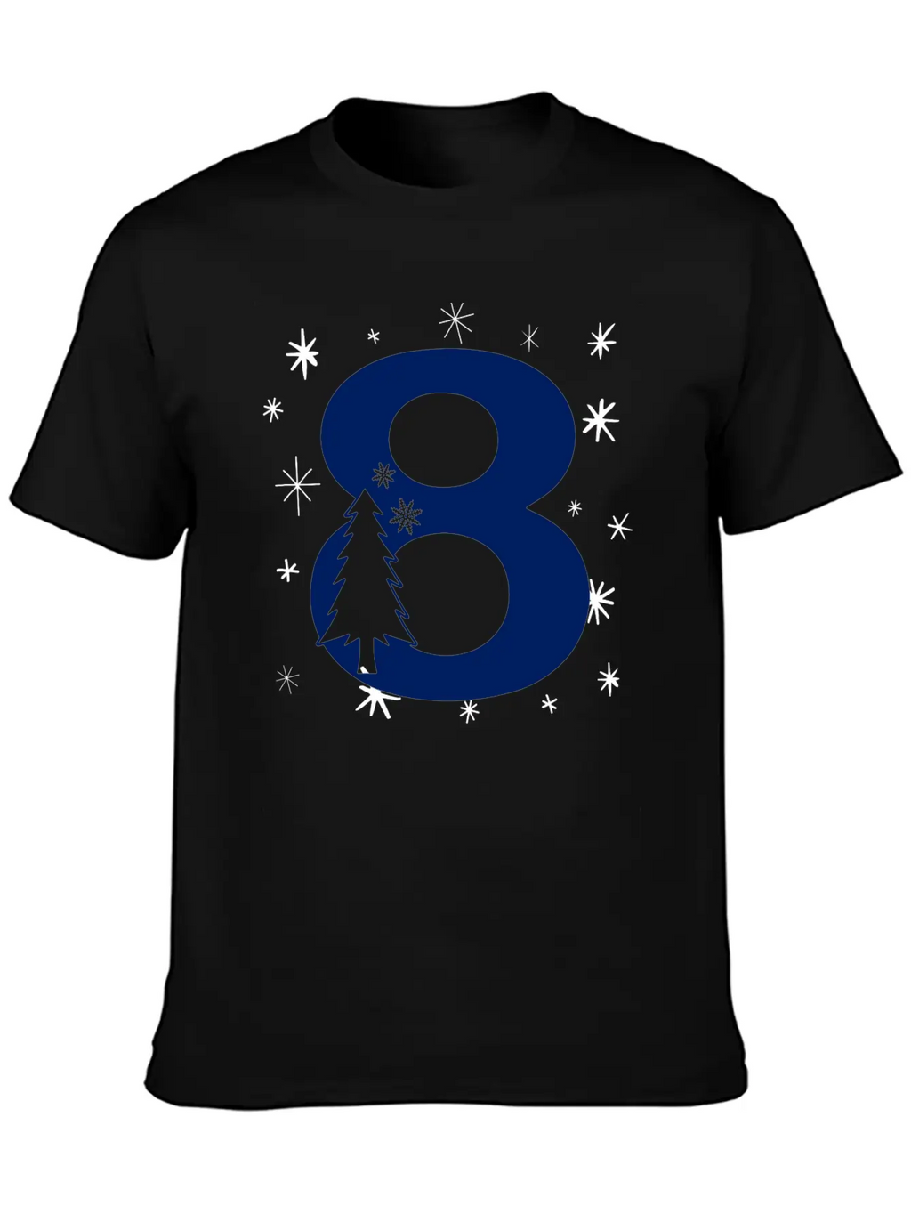 8th Winter Birthday Party - Christmas Number Eight Timeless Short Sleeve Tee – Comfy And Minimalist Design