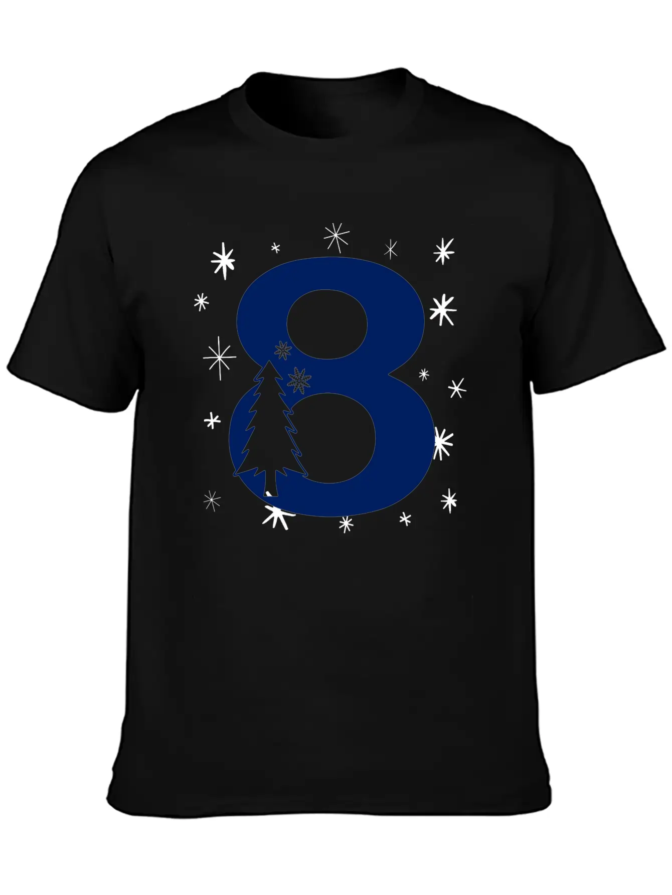 8th Winter Birthday Party - Christmas Number Eight Timeless Short Sleeve Tee – Comfy And Minimalist Design