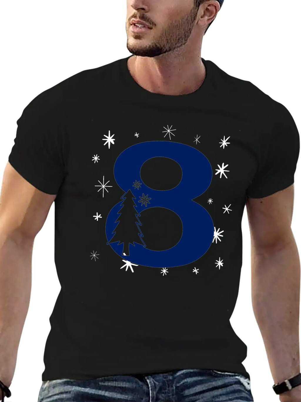 8th Winter Birthday Party - Christmas Number Eight Timeless Short Sleeve Tee – Comfy And Minimalist Design
