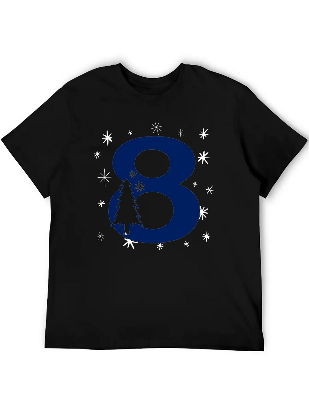 8th Winter Birthday Party - Christmas Number Eight Timeless Short Sleeve Tee – Comfy And Minimalist Design